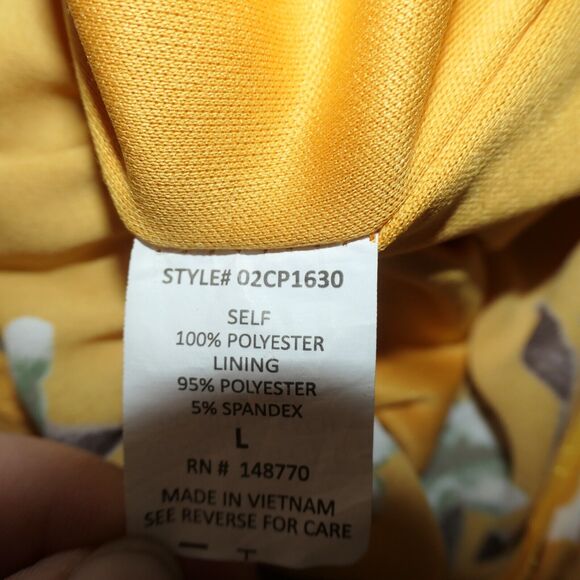 Sienna Sky Jumpsuit Womens L Mustard Floral Wide Leg Elastic Waist Pockets Boho - Picture 12 of 14